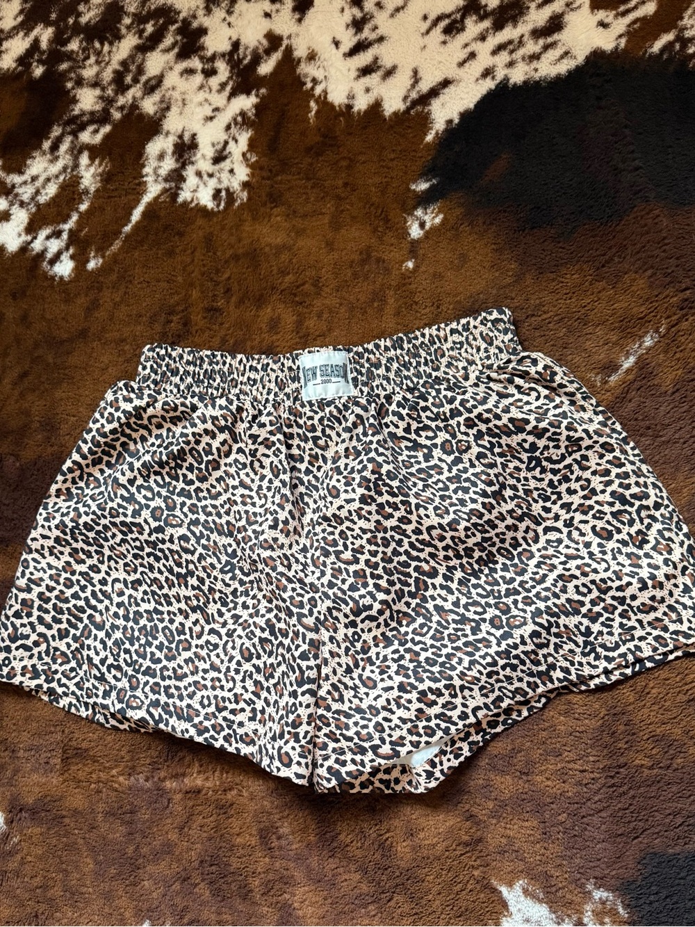 Women’s Leopard Print Elastic-Waist Athletic Shorts - Leopard